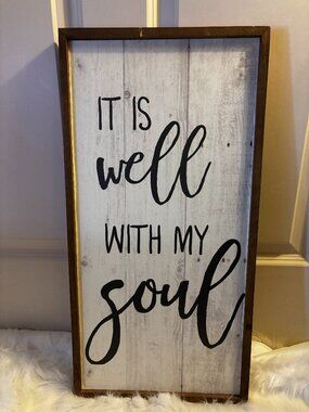 “It Is Well With My Soul” Wood Framed Sign